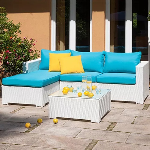 Hotel Patio Outdoor Furniture Garden Wicker Sofa Weather Resistant PE Rattan