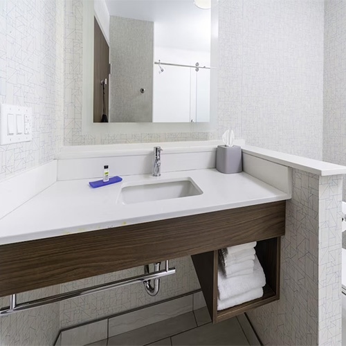 Bath Vanities with Shelf and Wall Cap in Holiday Inn Express
