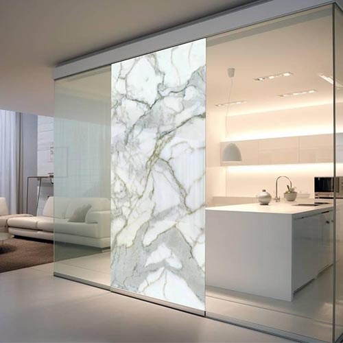 Decorative Laminated Glass with Marble Interlayer