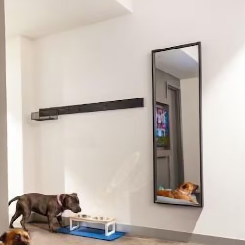 Full length wall mirror in hotel room Ink hotel Melbourne