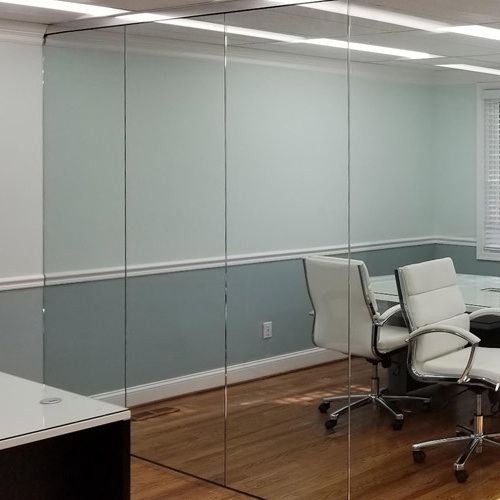 Glass room or divider for commercial and residential space
