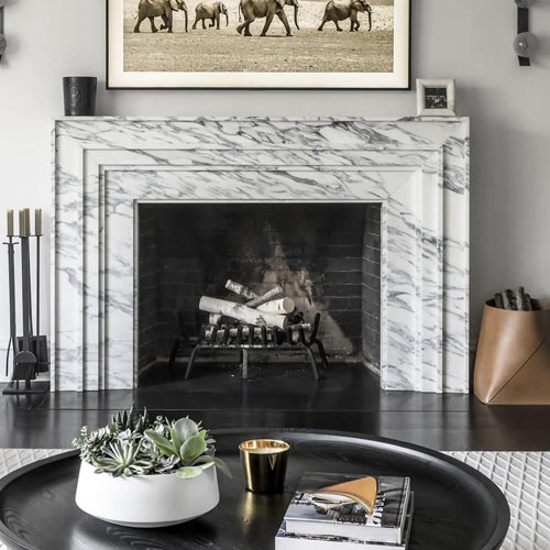 Marble classic choice for fireplace in the living room
