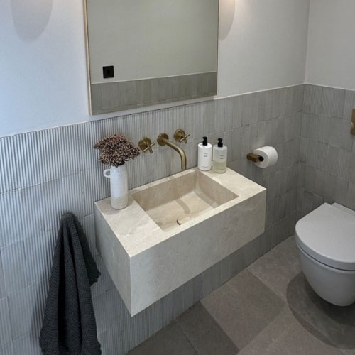 Marble lavatory basin