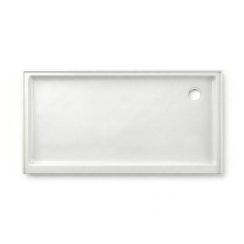 Right Corner Drain Cultured Marble Shower Pan
