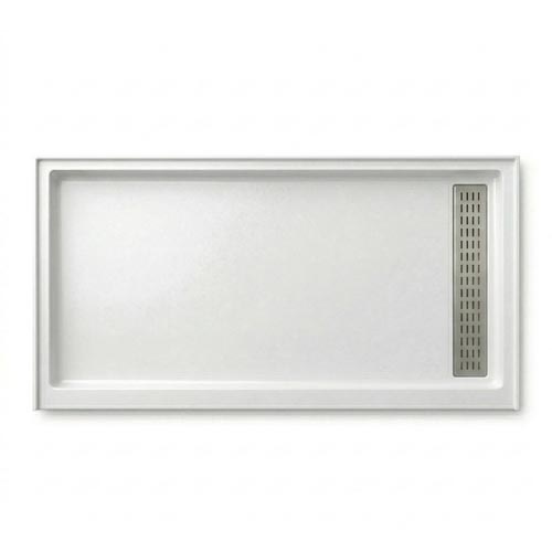 Right Trench Drain Cultured Marble Shower Pan