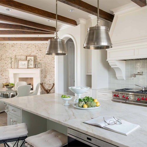 Taj Mahal Quartzite Residential Kitchen Countertop Application