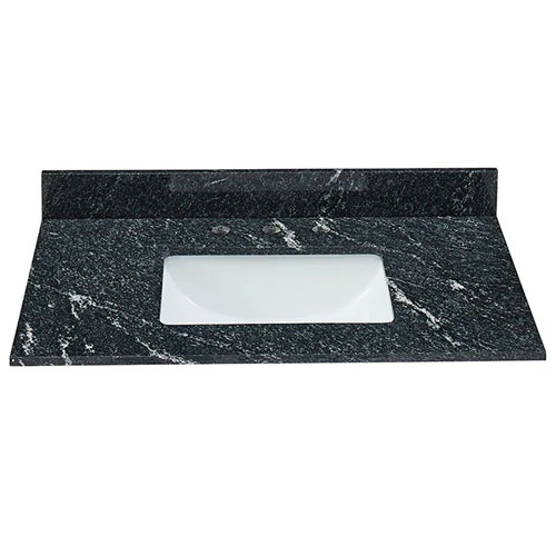 Thunder Black granite vanity top with sink