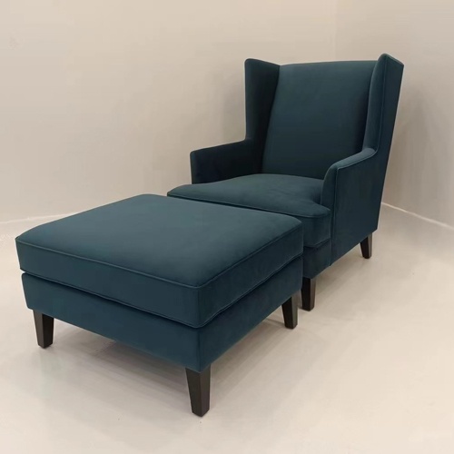 Wing Back Lounge Chair and Foot Rest