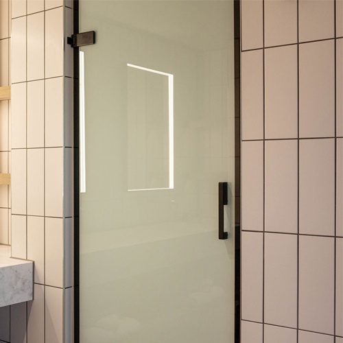 acid etched or sandblasted frosted glass door with metal hardware kit