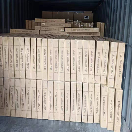 led lit mirror container loading