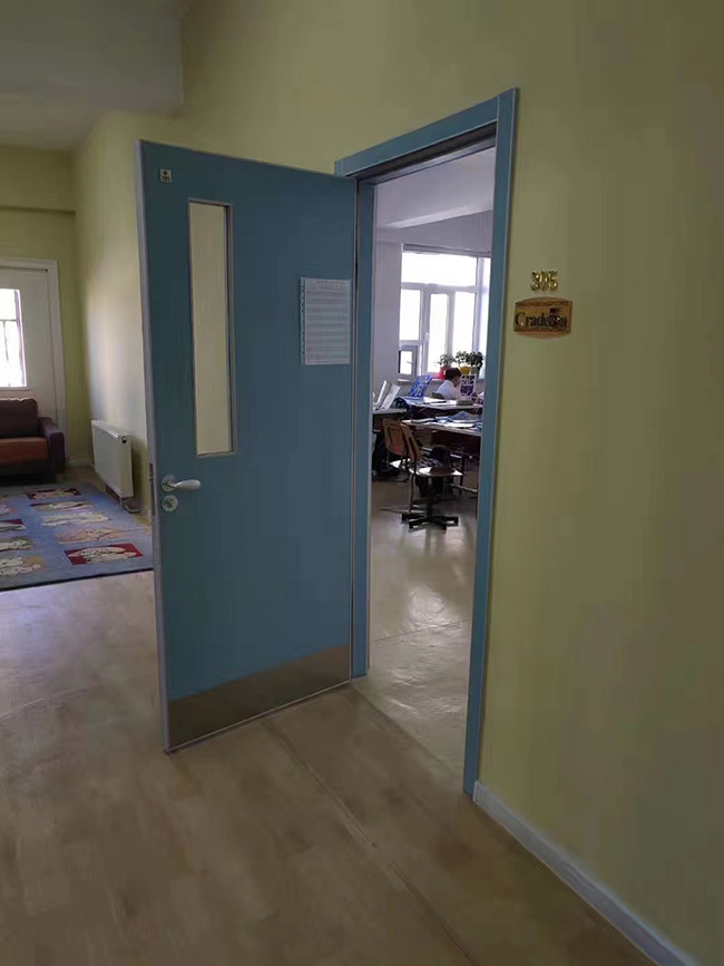 school interior wood door