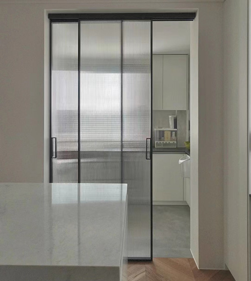 sleek aluminum glass door