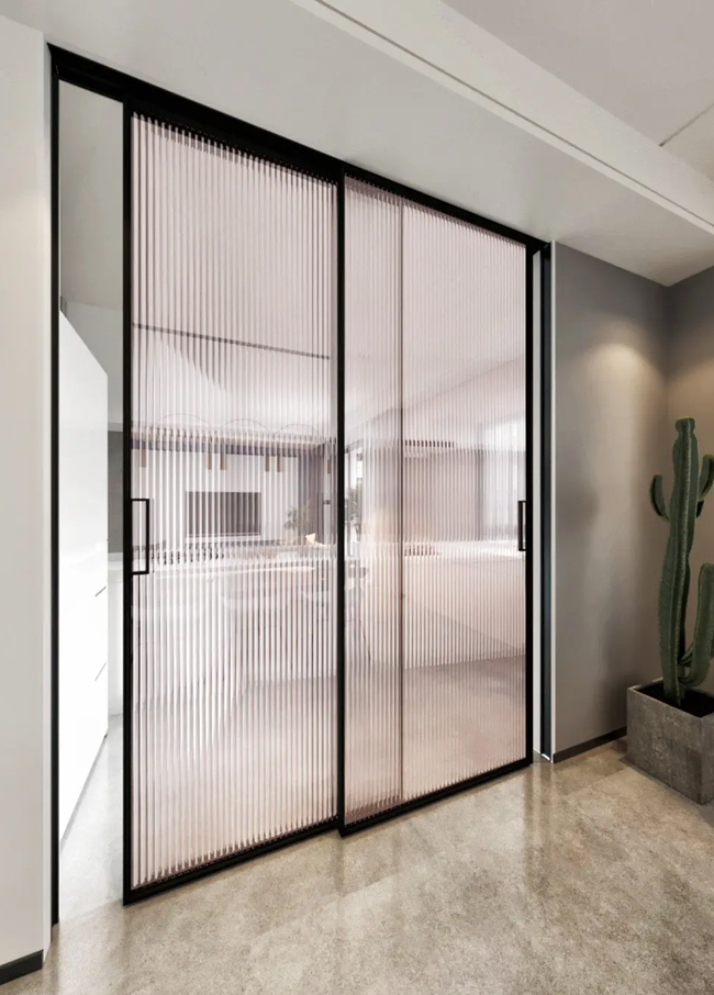 narrow frame aluminum glass interior door