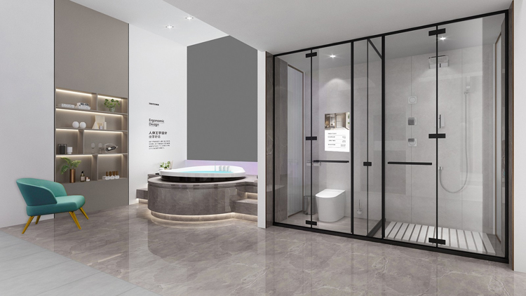 bathroom glazing partition design for hotel