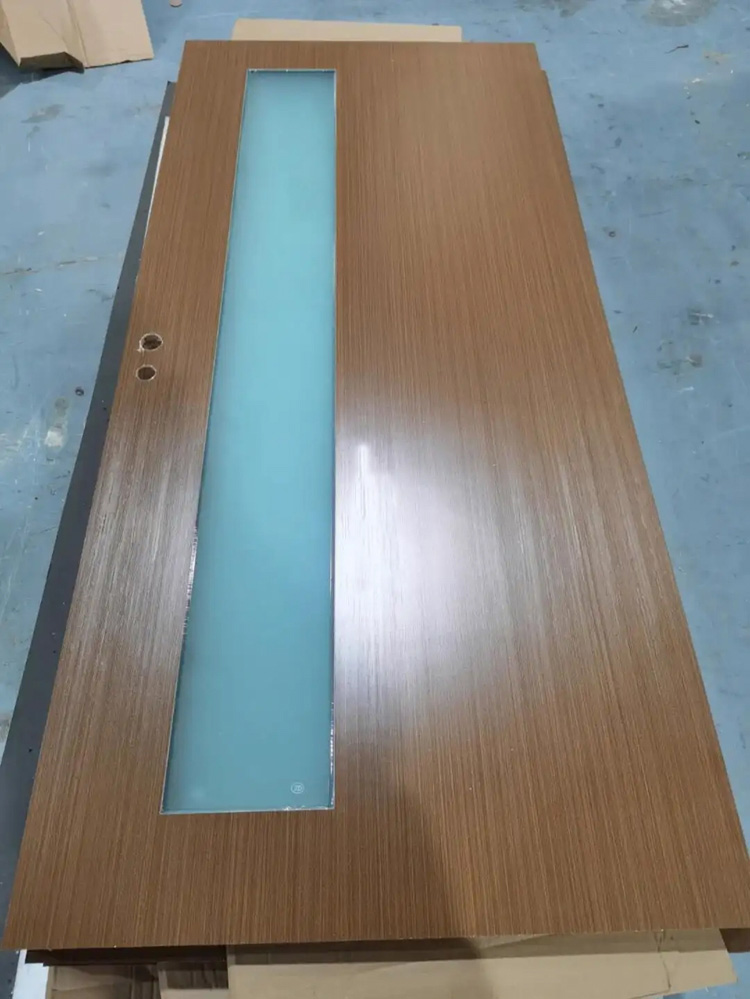 commercial wooden wood with frosted glass vision lite