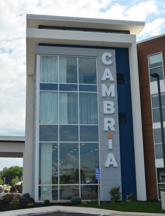 Aluminum glass curtain wall in Cambria Hotel Lobby