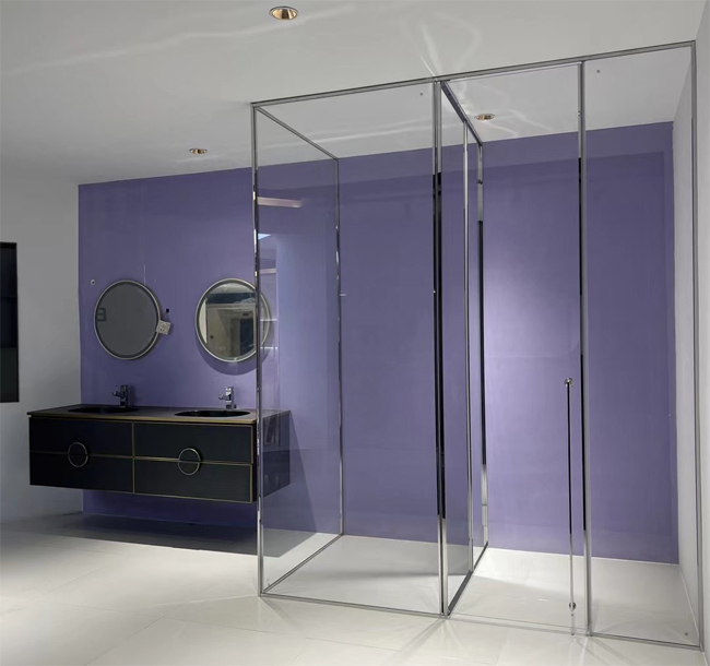 glass shower enclosure T shape