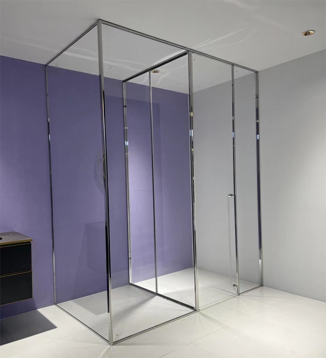 glass shower enclosure T shape