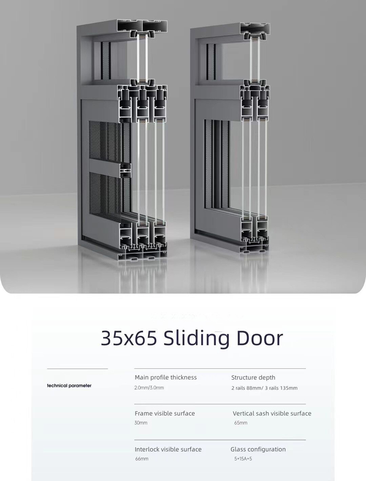 aluminum glass sliding door configuration