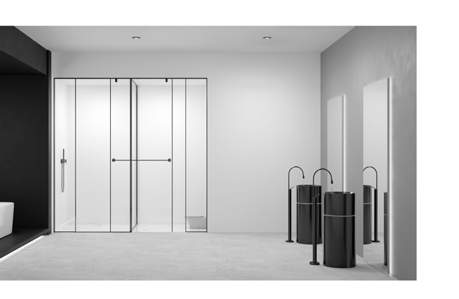 Architectural Glass and Metal Shower Enclosure and Door