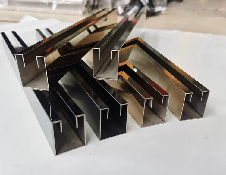 stainless steel U channel to fix the stationary glass panel
