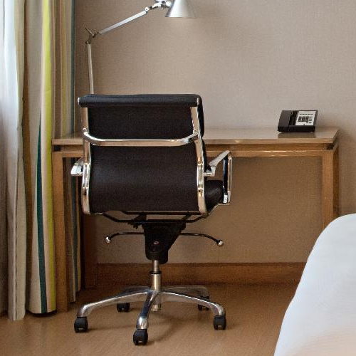 desk chair in hotel guestroom