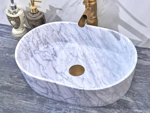 Marble Volakas White Lavatory Basin