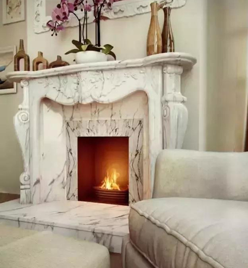 Classic and traditional style marble firepalce mantel