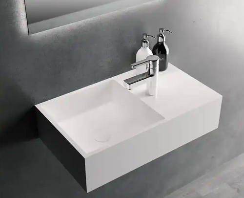 Solid surface lavatory floating sanitary ware