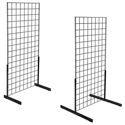 Black steel grid mesh stand for displaying merchandise
