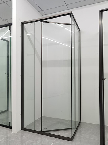 half glass shower enclosure