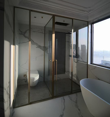 bathroom glass partition design