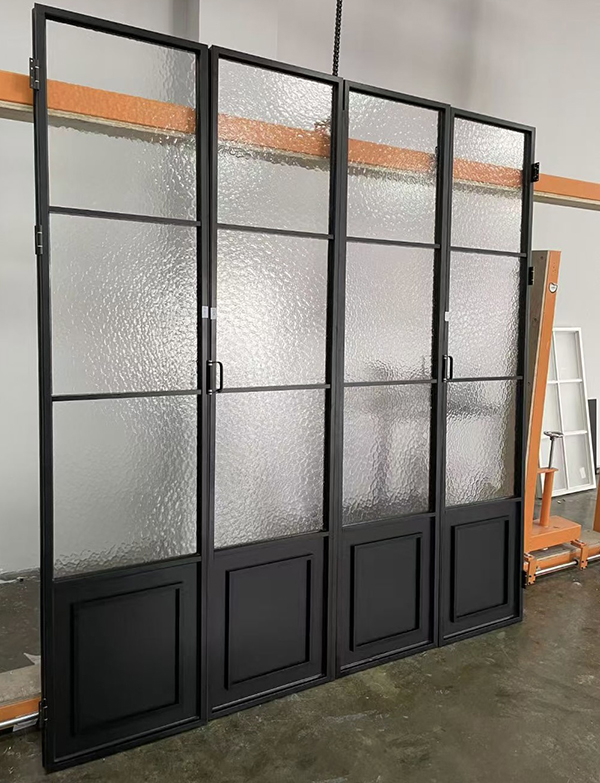 bifold aluminum glass door vintage and retro style