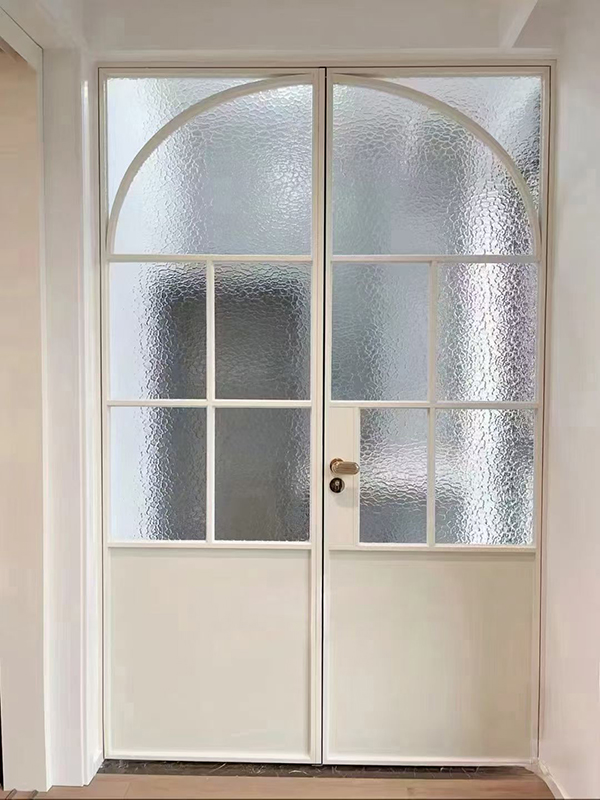 french aluminum door with decorative grid