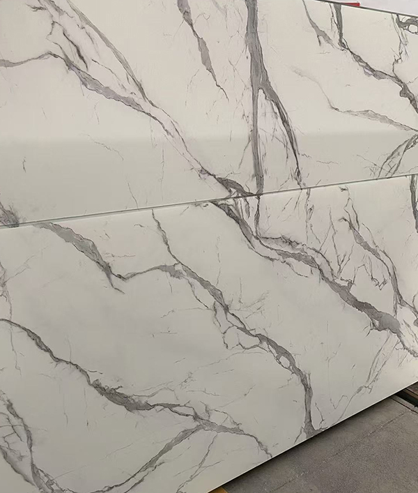 marble effect digital printing glass A