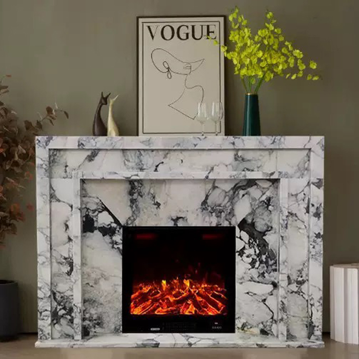 marble fireplace mantel showroom