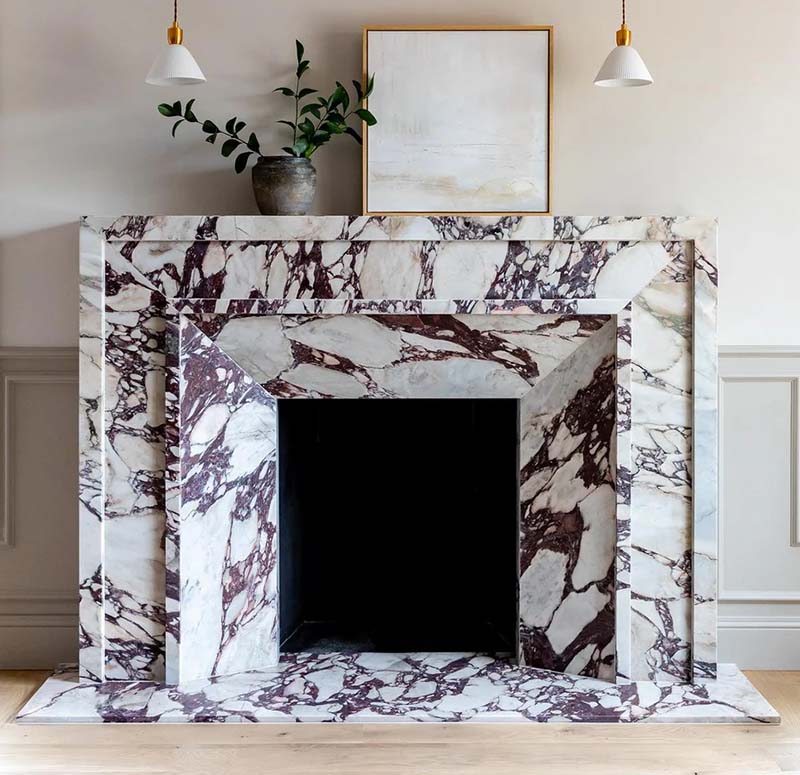 marble calacatta viola fireplace mantel