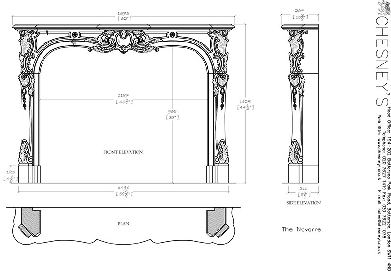 Chesneys Navarre Stone Fireplace Mantel Shop Drawing