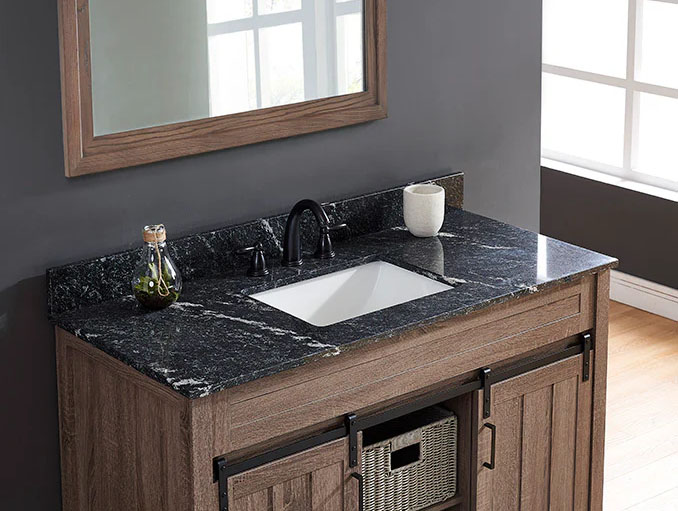 bulk black granite vanity tops with sink for hospitality projects
