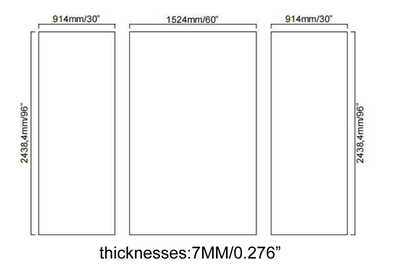 ALF12 Cultured Marble Shower Wall Panel Drawing