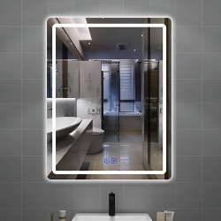 Vanity Lighted Mirror with Screen Touch Switch and Bluetooth