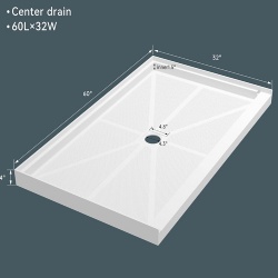 60 × 32 Inch cUPC Certified SMC Shower Pan