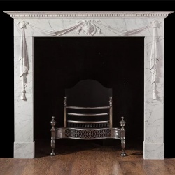 A Neo-classical style Carrara marble fireplace
