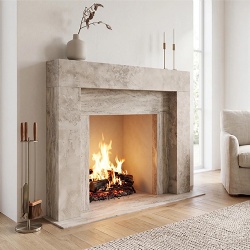 Affordable Travertine Fireplace Remodel Package