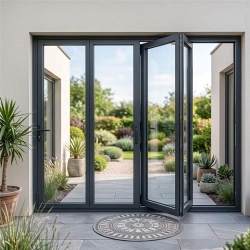 Aluminum folding door with multi-panel configuration