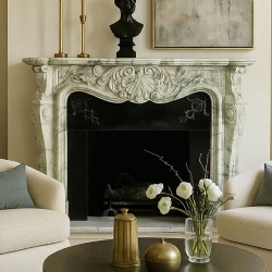 Arabescato Marble fireplace French Style