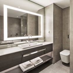 Bath Vanities with Artificial Stone Surface and Wood Apron