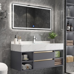 Bath Vanities with Marble Vanitytop and LED Vanity Mirror