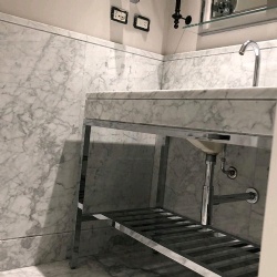 Bathroom marble vanities with metal base