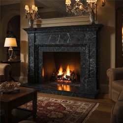 Black Marble Fireplace Natural Stone No Resin